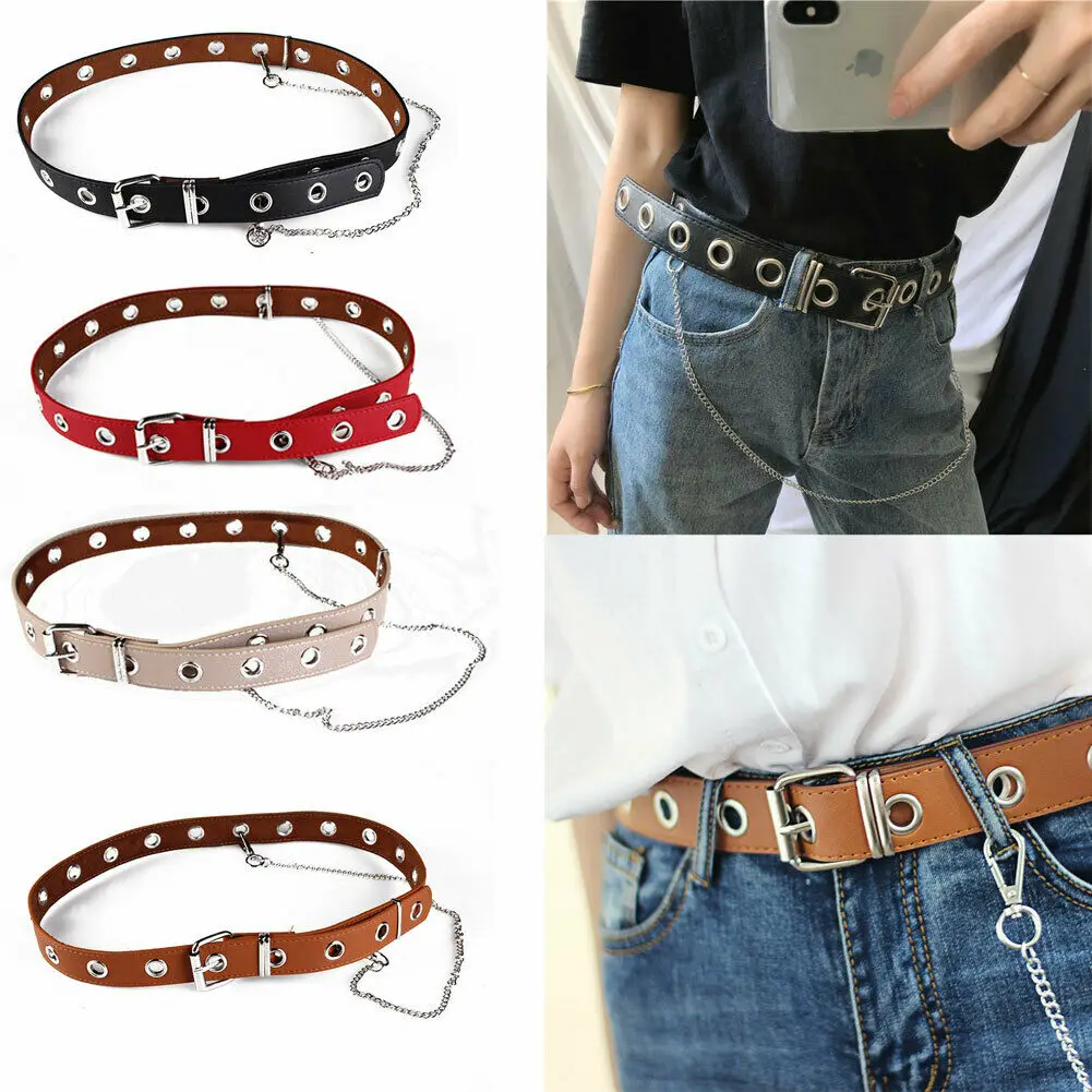 

Women's Fashion Belt Solid Adjudtable Removable Medal Chain 2019 New Design