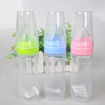 

Baby 120ml Bottle Spoon Food Supplement Rice Cereal Toddler Leak-proof Food Dispensing Spoon Juice Cereal Feeding Bottle