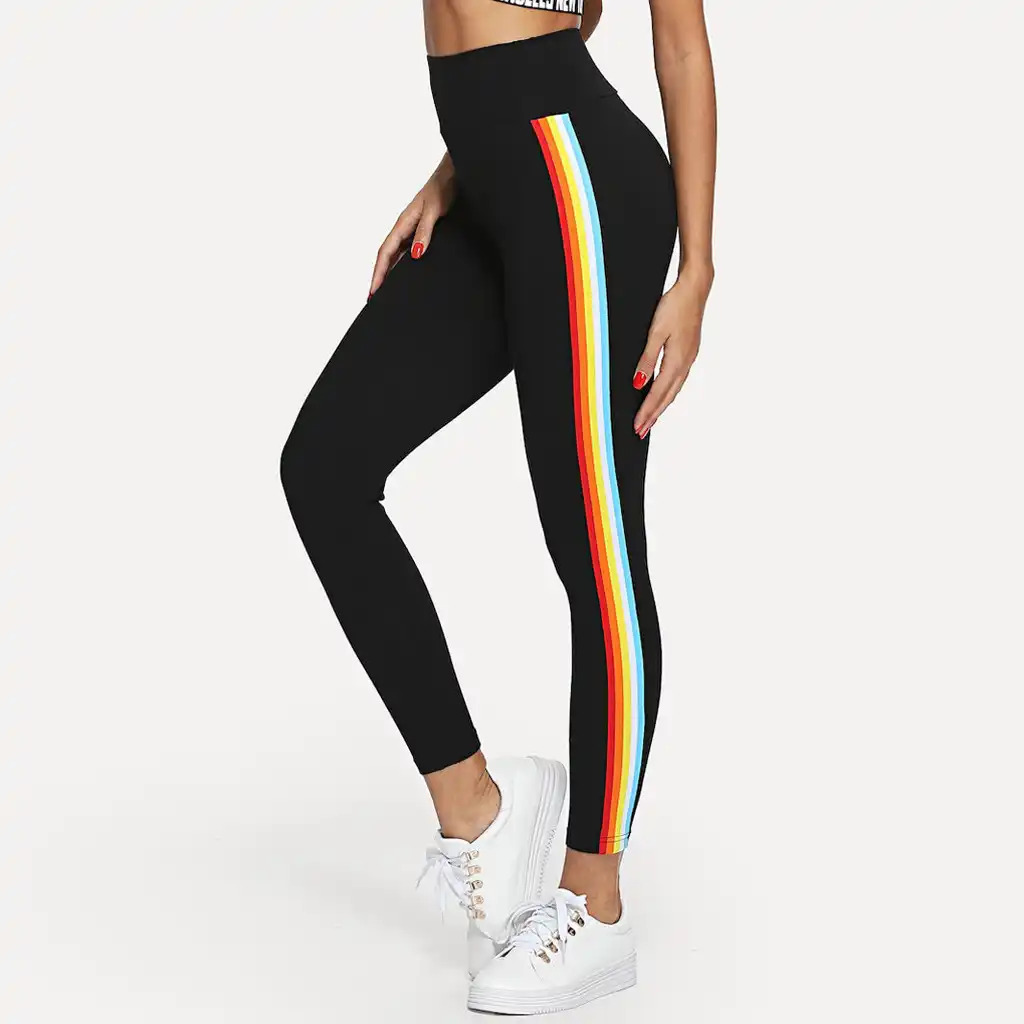 calça faixa arco iris