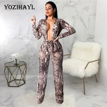 

YOZIHAYL ladies fashion digital print long-sleeved snake pattern set 2 sets women's camisetas mujer comics corta