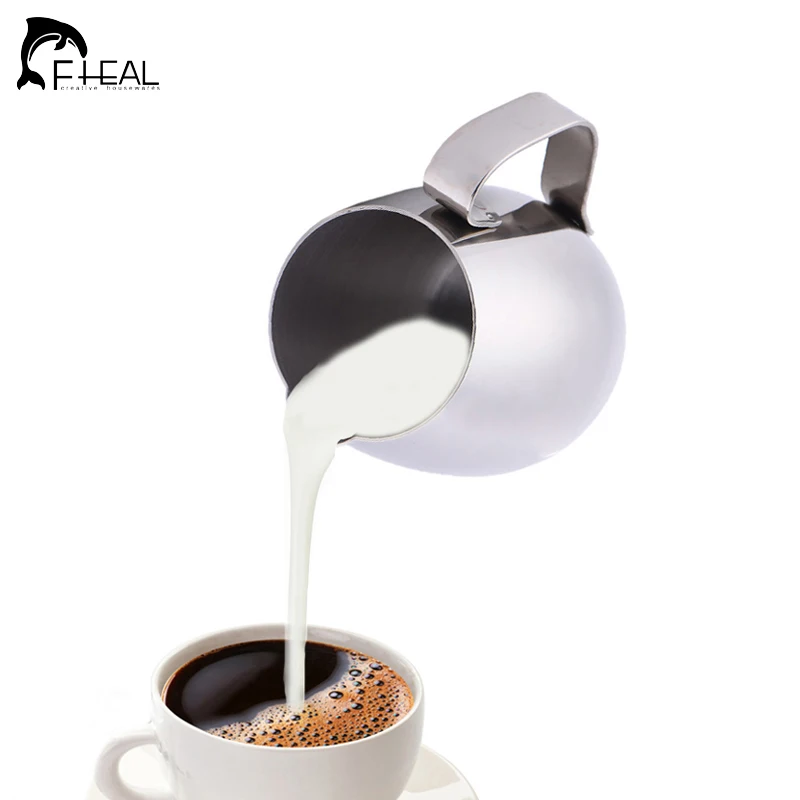 FHEAL 300ml Milk Frothing Jug Stainless Steel Espresso Coffee Pitcher