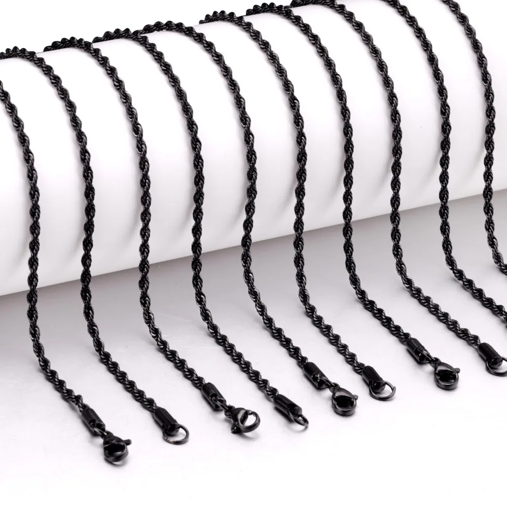 ASONSTEEL-Fashion-10Pcs-Lot-Rope-Chains-Necklaces-Black-Plating-Bulk-Chains-Wholesale-2mm-Width-18-to (1)