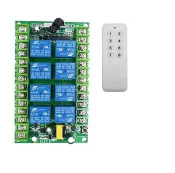 

Universal AC 220V 10A 8CH Radio Controller RF Wireless Remote Control Switch Transmitter+Receiver for applicance led Light DIY