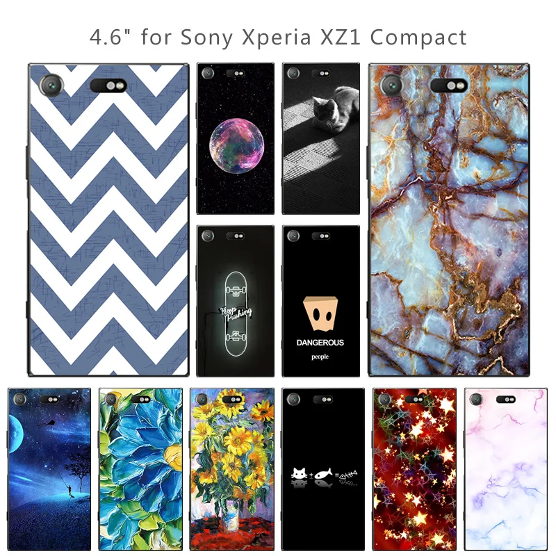 4 6 'чехол для Sony Xperia XZ1 компактные Чехлы телефона с принтом скейтборда чехол Z1