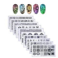 Biutee 10 pz/set Rettangolo Del Chiodo Che Timbra il Piatto Unghie artistiche Che Timbra Piatto di Immagine FAI DA TE Timbro Template Dello Stampino Del Chiodo Kit di Utensili(China)