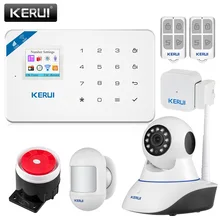 KERUI W18 wireless WiFi GSM alarm system home security alarm system with PIR motion sensor IP camera
