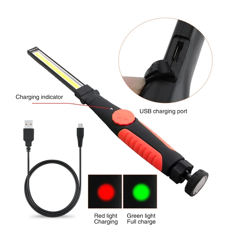 

Rechargeable USB Working Light LED Torch Car COB Magnetic Repair Lamp Camping 410 lumens Multifunction Portable