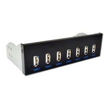 USB HUB USB 2.0 Hub 7 Port Splitter USB 2.0 Front Panel 5.25 CD-ROM Drive Bay Bracket Expansion Adapter Connector for Windows XP