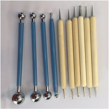 

10PCS Dotting Tools Ball Styluses For Mandala Rock Painting Pottery Clay Craft Embossing Art Wooden Handle Embellishment Tools
