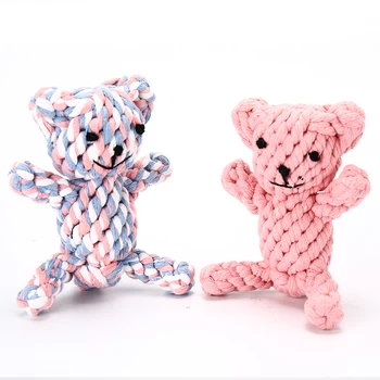 

HACHIKITTY Dog Rope Toys for Aggressive Chewers Durable Tough Simulation Bear Chew Toy 100% Washable Cotton XF0031