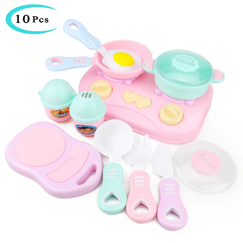 

11pcs Baby Kitchen Toys Set DIY Simulation Cooking Foods Pretend Play House Cookware Tableware Cutting Toy Eco-Friendly For Kids