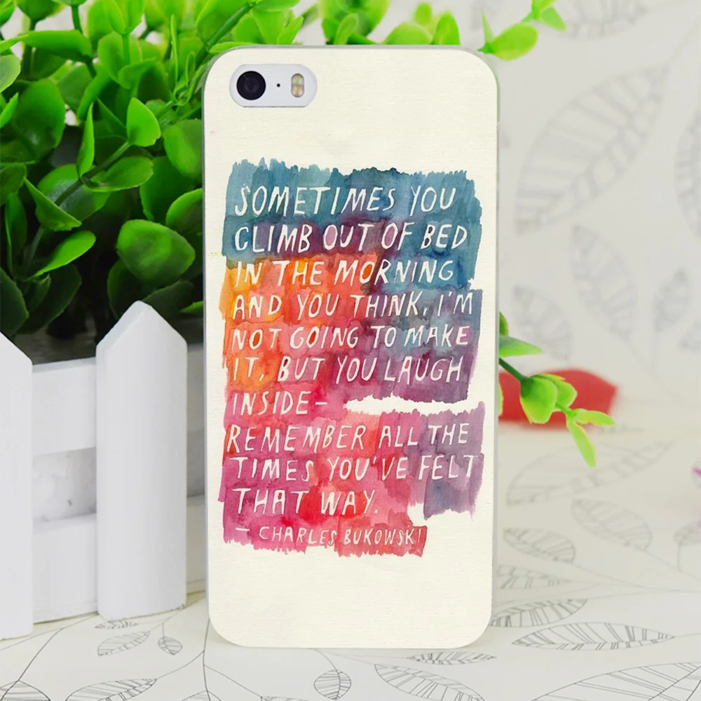 C3137 Charles Bukowski Transparent Hard Thin Case Skin Cover For Apple IPhone 4 4S 4G 5 5G 5S SE 5C 6 6S Plus |