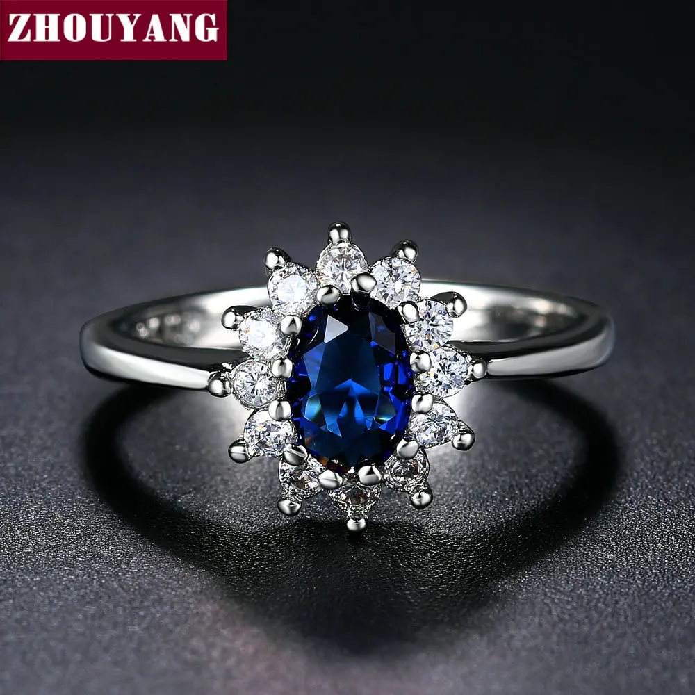 ZHOUYANG Принцесса Кейт синий драгоценный камень искусственный кристалл