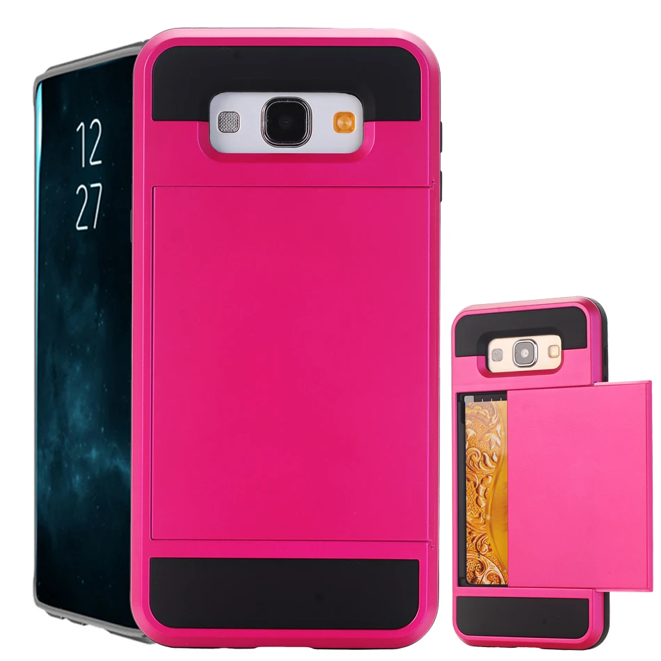 for A3 A5 A7 2016 2017 Case Luxury Protect Hybrid Hard Rubber Impact Armor Card Pocket Cover Samsung galaxy A520 A320 Coque | Мобильные