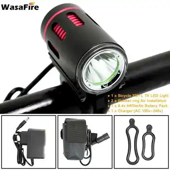 

WasaFire Bicycle light XML U2 LED Front Light Mini Lamp 2000lm Head lamps bike light 6400mAh Battery Pack Fishing Flashlights