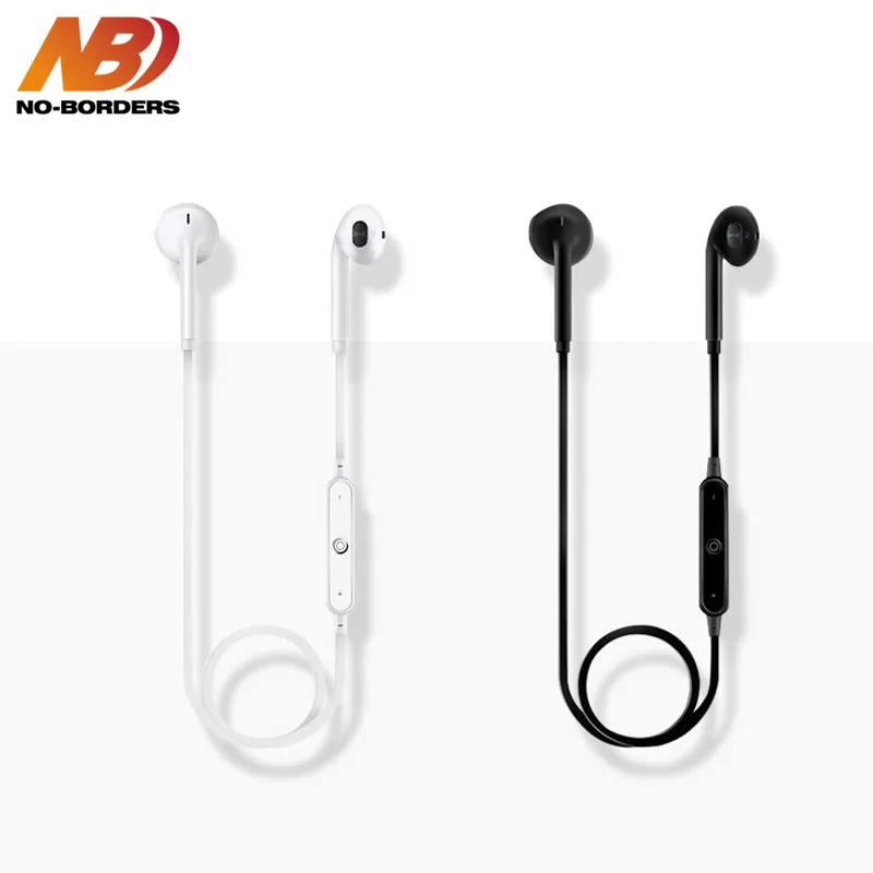 NO-BORDERS S6 Wireless Bluetooth Earphone HandsFree Headset HIFI Sports Stereo Earpieces Earbuds Headphone With Mic For iPhone borders