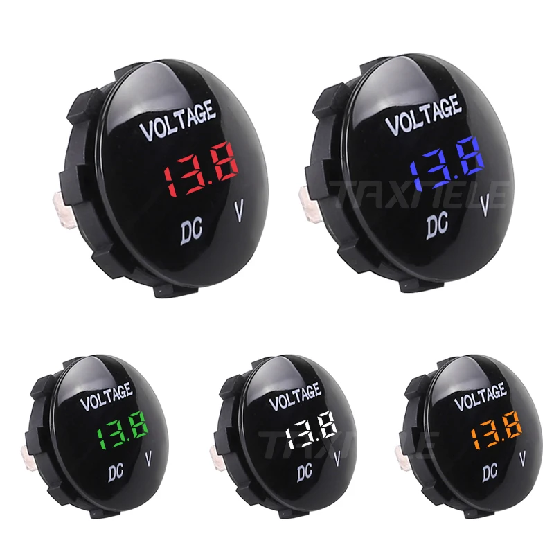 

Round Waterproof Auto Boat Car Motorcycle DC5V-48V LED Panel Mini Digital Volt Voltage Meter Tester Monitor Display Voltmeter