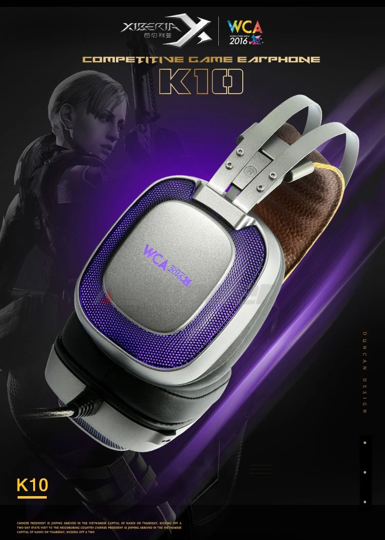 XIBERIA K10 Gaming Headphones casque USB Computer Stereo Heavy Bass Game Headset with Microphone LED Light for PC Gamer (1)