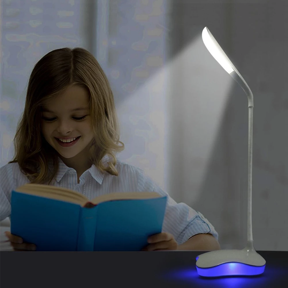 Coquimbo Клевер настольная лампа для чтения с регулируемой яркостью светодиодный Настольный светильник usb зарядный порт 5 Вт сенсорный выключатель 3 уровня Яркость светодиодное освещение