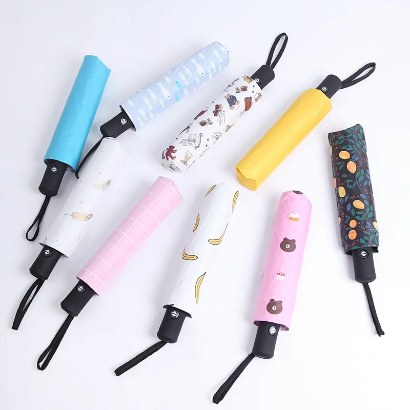 

Fully Automatic Three Folding Umbrella Anti-UV Automatic Umbrella Rain Women Windproof Sun Women Sunny and Rainy Umbrella
