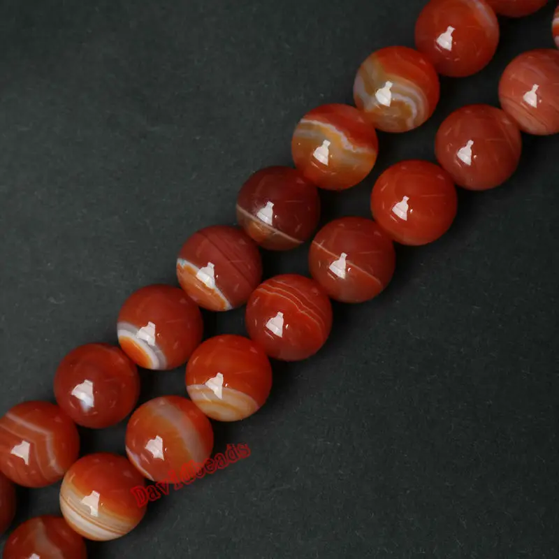 Натуральный камень красный оранжевый полоса Agat круглые бусины 4 6 8 10 12 мм выбрать размер для изготовления ювелирных изделий