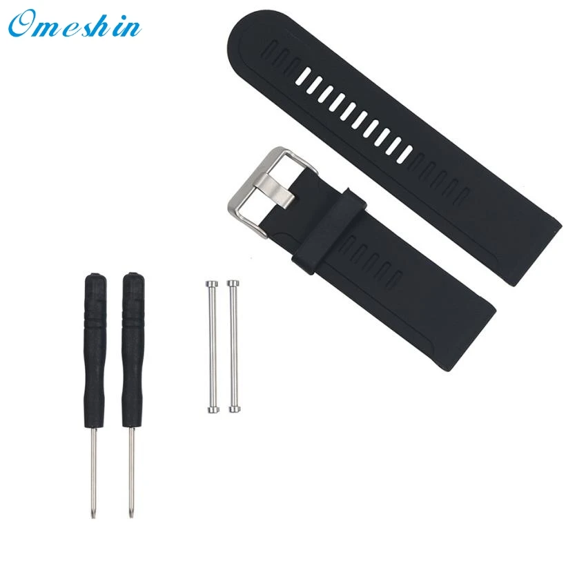 

HOT New Soft Silicone Strap Replacement Watch Band + Lugs Adapters For Garmin Fenix/for Fenix 2 high quality Smart Watch AU11b