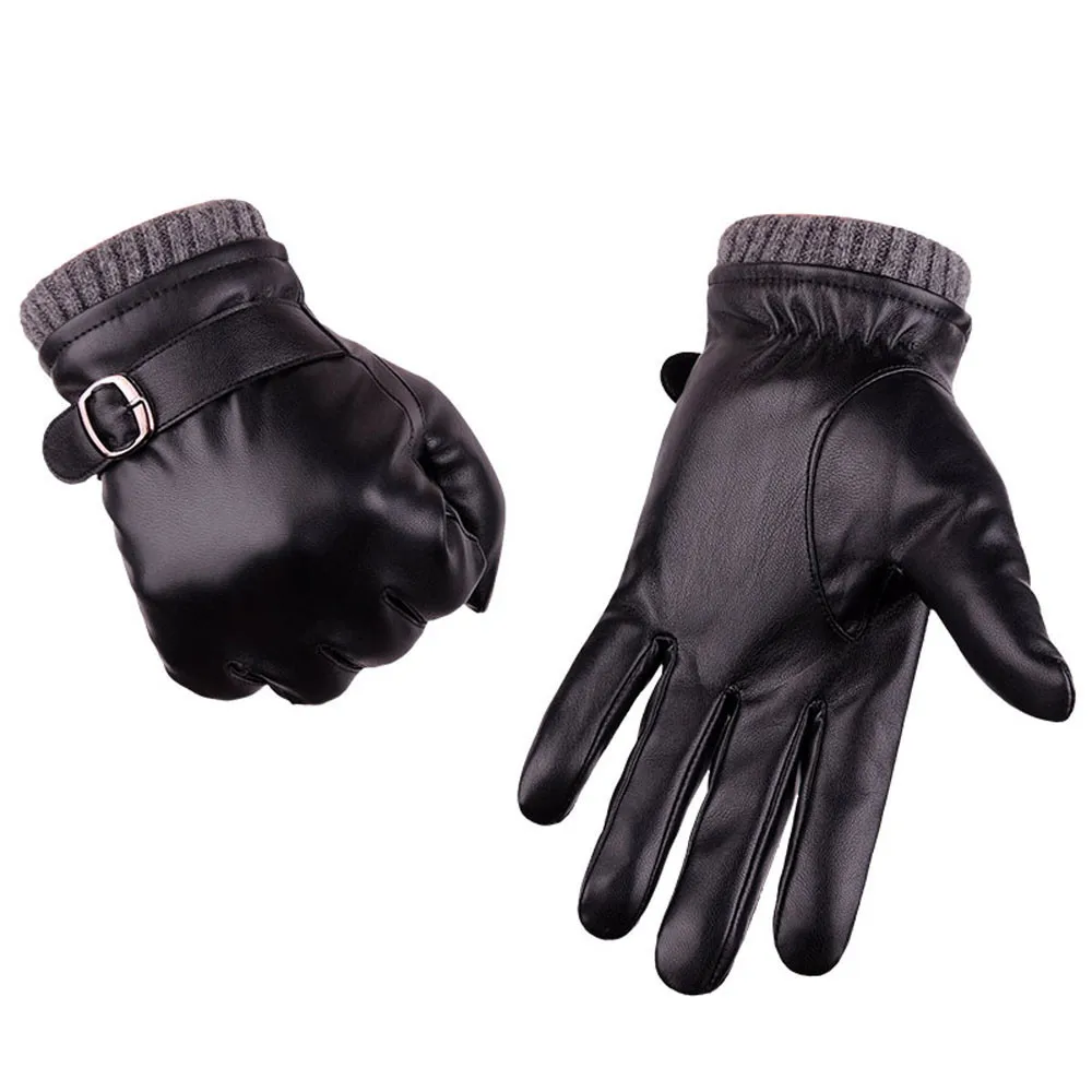1 пара, унисекс, черные перчатки из искусственной кожи на полный палец, одноцветные, женские, на полный палец, для вождения, для женщин и мужчин, для езды на мотоцикле, панк-перчатки eldiven