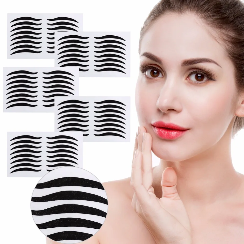 

Fashion 40 Pairs Black Eyes Stickers Sexy Temporary Double Eyelid Tape Eye Cosmetic Makeup Tools delineador adesivo