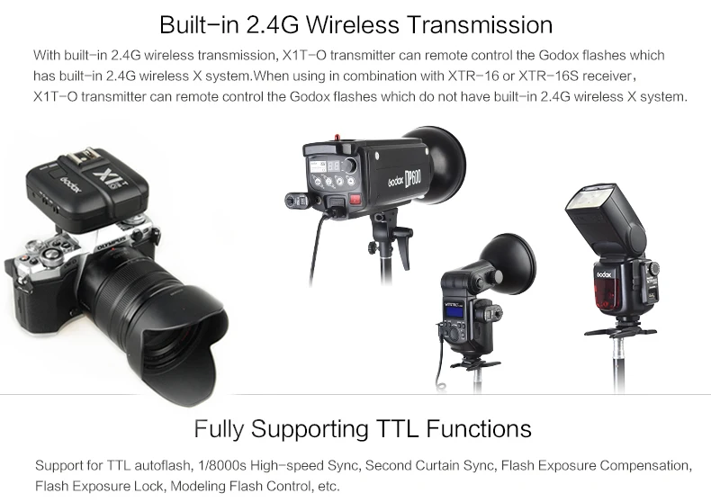 Godox x1t-o TTL Строб триггер 1/8000 s HSS 32 Каналы 2.4 г Беспроводной ЖК-дисплей флэш триггера передатчик для olympus Panasonic gh5 gh4