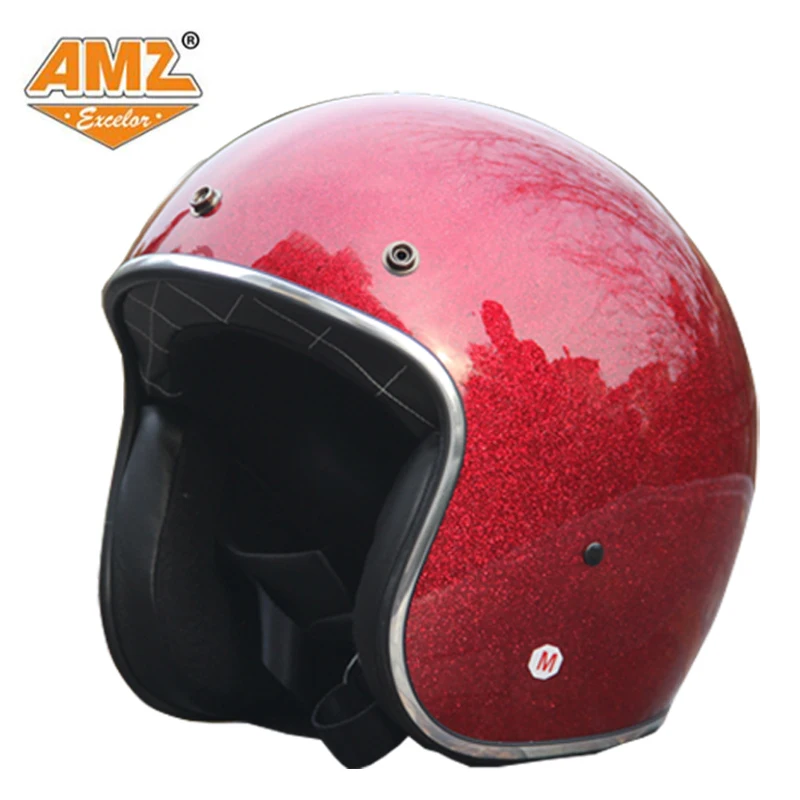 AMZ Открытый мотоциклетный шлем DOT одобренный модный винтажный популярный реактивный шлем
