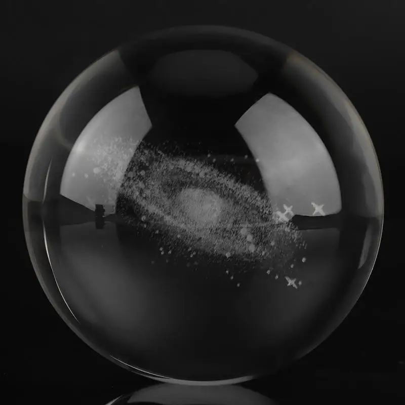 Прозрачный 3D Galaxy солнечная система хрустальный шар Лазерная Гравировка Ремесло Декор миниатюрная стеклянная сфера украшение для дома и офиса - Цвет: Galaxy Style