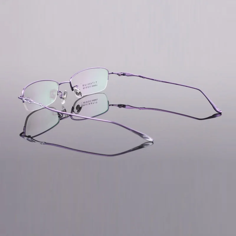 Ширина-135 чистый титан Красный Фиолетовый Женская Рамка ультра-легкие женские Брендовые очки для чтения оправа женские оптические очки Рамка