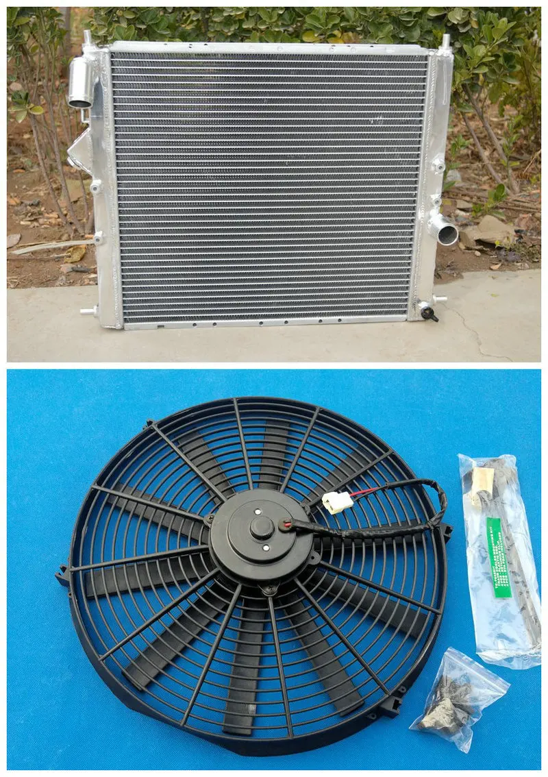 Aluminum radiator+Fan for Renault Clio 16S Williams 1.8L//2.0L 16V F7R 93-96 MT