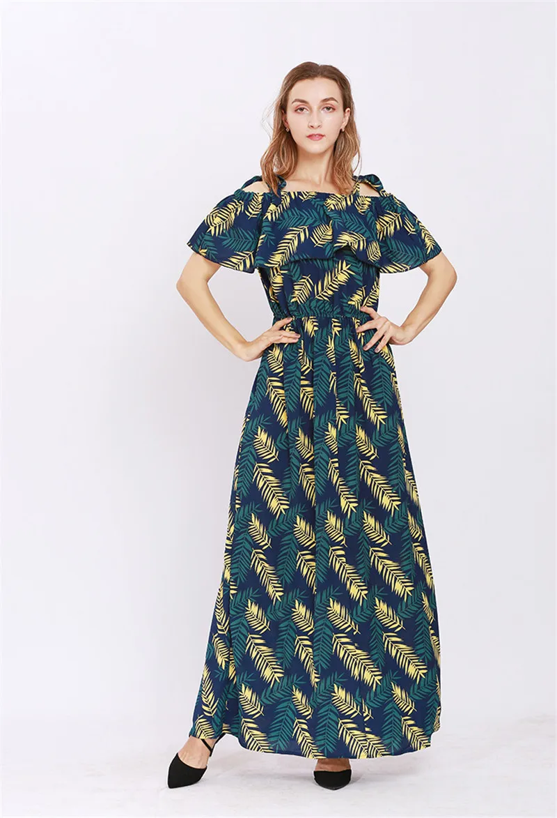 Women Summer Dress Floral Printed Beach Dress Casual Short Sleeve Vintage Dress Fashion A Line Women Dress Party Dresses