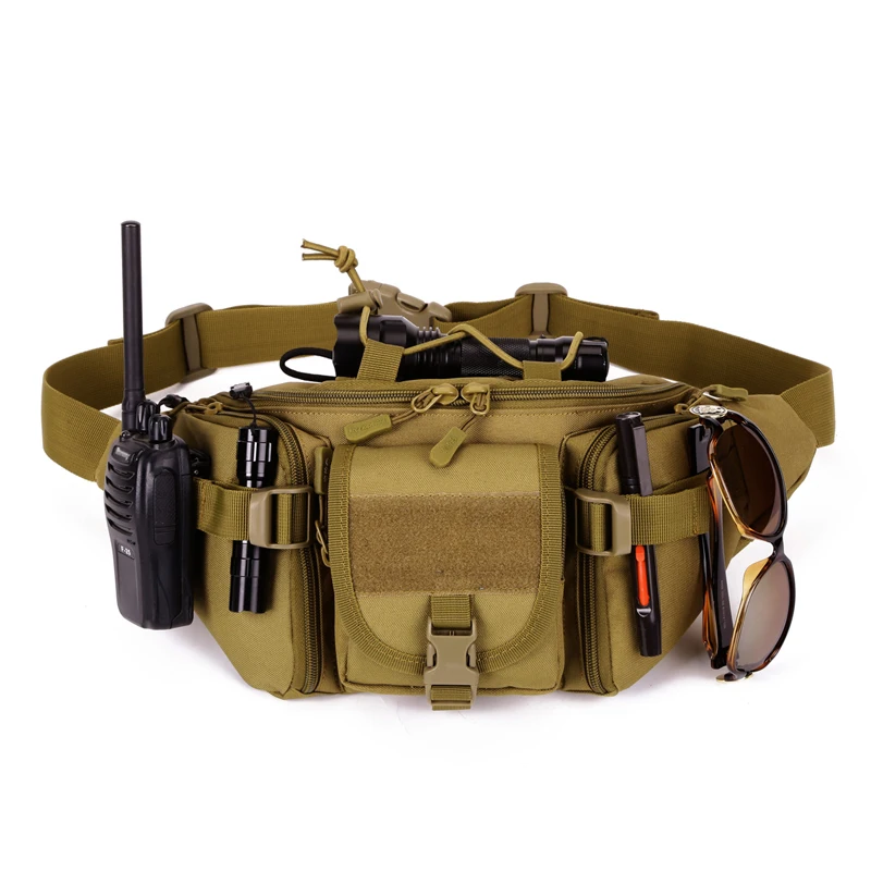 Camouflage Waterproof Nylon Tactical Molle Bag Men Outdoor Sports Belt Pack Camping Fishing Hunting Waist Bags Sports Bag Y102 2016 real multifunctional swat waist pack leg bag tactical outdoor sports ride waterproof military hunting bags wholesale
