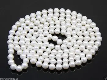 

Genuine white freshwater cultured pearl 7-8mm necklace 50 inches long AA