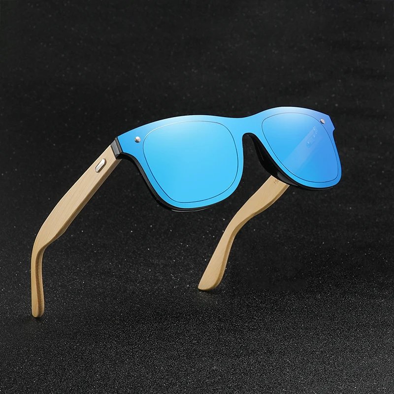 Квадратные женские солнцезащитные очки Зеркальные Солнцезащитные очки Мужские Винтажные бамбуковые очки деревянные модные очки цветные линзы для глаз
