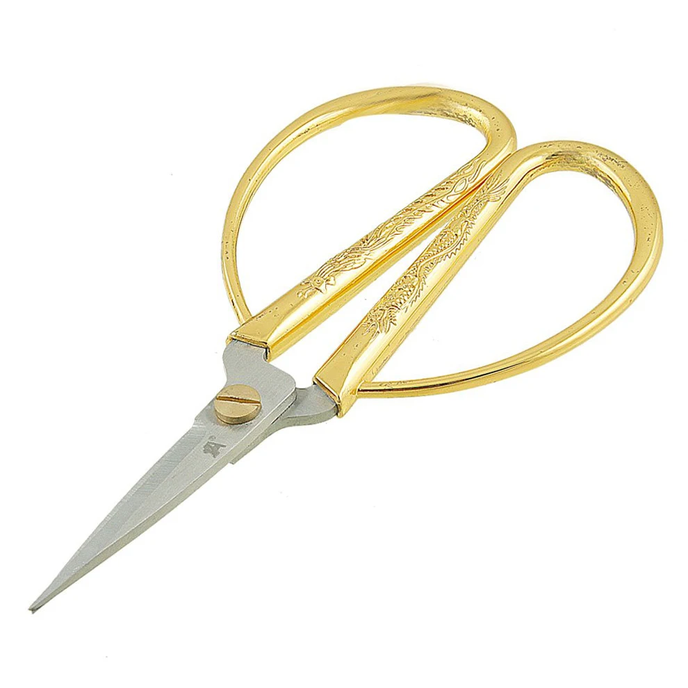 AYHF-Carved Gold Tone Dragon Metal Handle Bonsai Scissors AYHF-Carved Gold Tone Dragon Metal Handle Bonsai Scissors