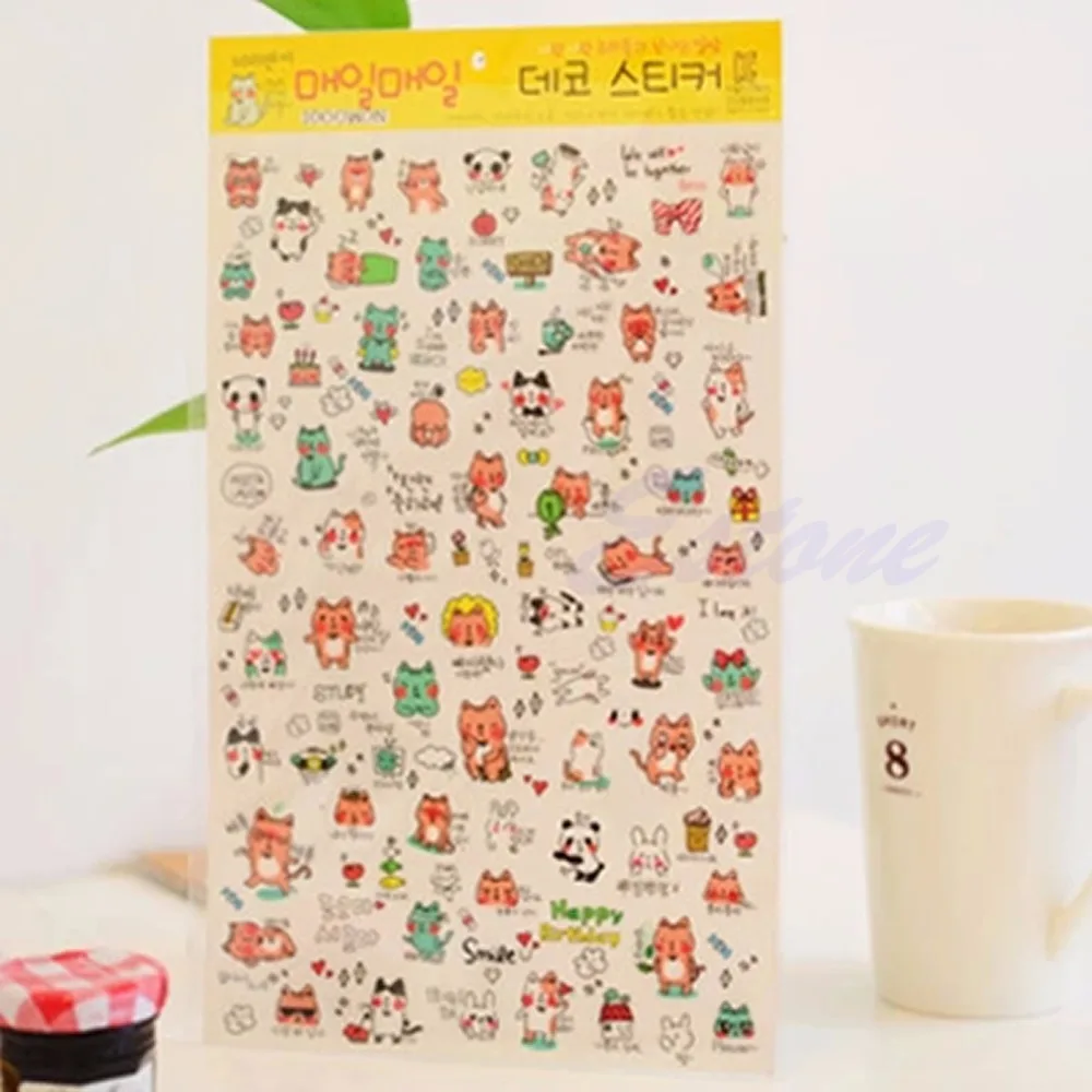1Pc Cartoon Stickers Diary Scrapbook Calendar Label Decoration Korean Cute Funny