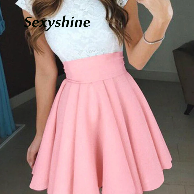 skirt women high waist 2017 new fashion loose fit pleated casual