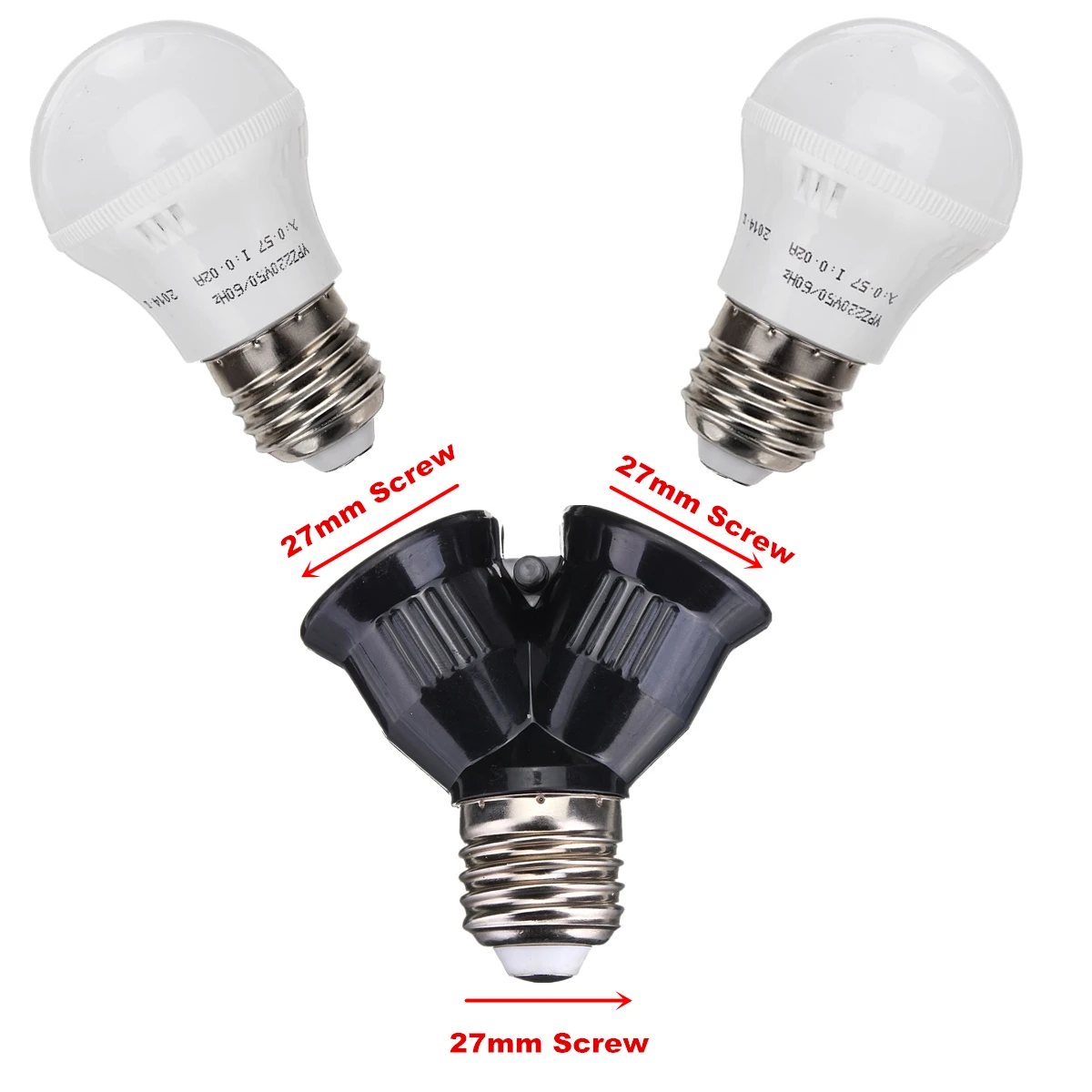E27 двойной базы света лампочка, розетка светодиодный галогенные компактные люминесцентные лампы отклонения в размерах на 1-2 сплиттер адаптер держатель