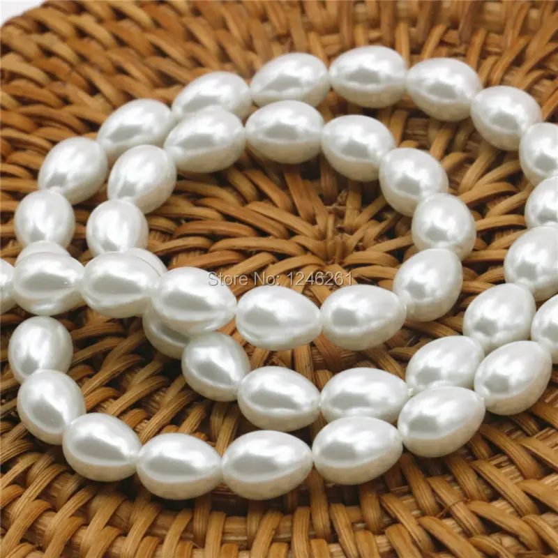 

Accessories 7x9mm White Imitation Pearl Glass Loose DIY Beads Accessory Parts Jewelry Making Design Christmas Gifts Women Girls