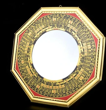 

Chinese Bronze Eight Diagrams Bagua Mirror Exorcise Evil Spirits Statue Taiji Convex Mirror For Fengshui Articles