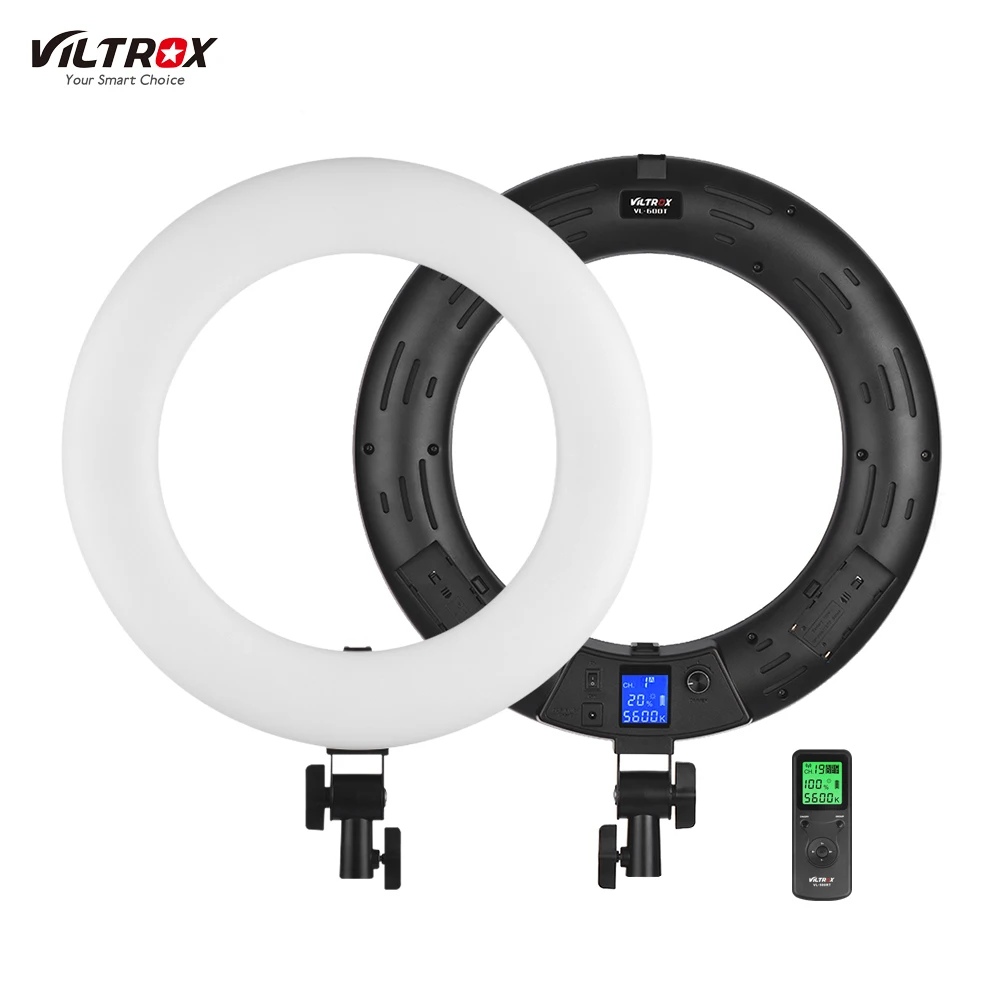 Viltrox VL-600T, Беспроводной светодиодный кольцевой светильник для селфи, 3300K~ 5600 K, для камеры, фотосъемки, студии, YouTube, видео, фотосъемка, лампа