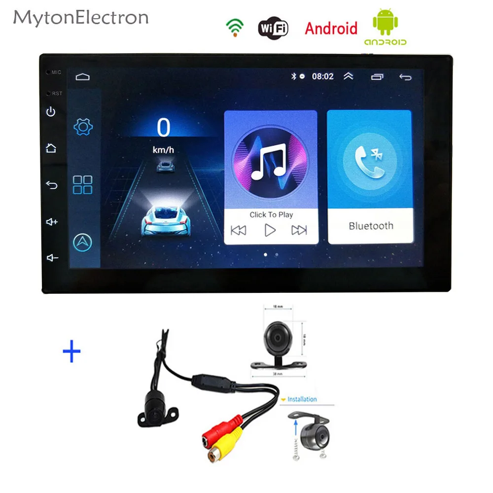 Android OS автомобильное радио аудио стерео FM 2Din DVD 1024*600 gps навигатор Bluetooth интеллектуальная динамическая траектория парковочная камера - Цвет: No Dynamic Cam F