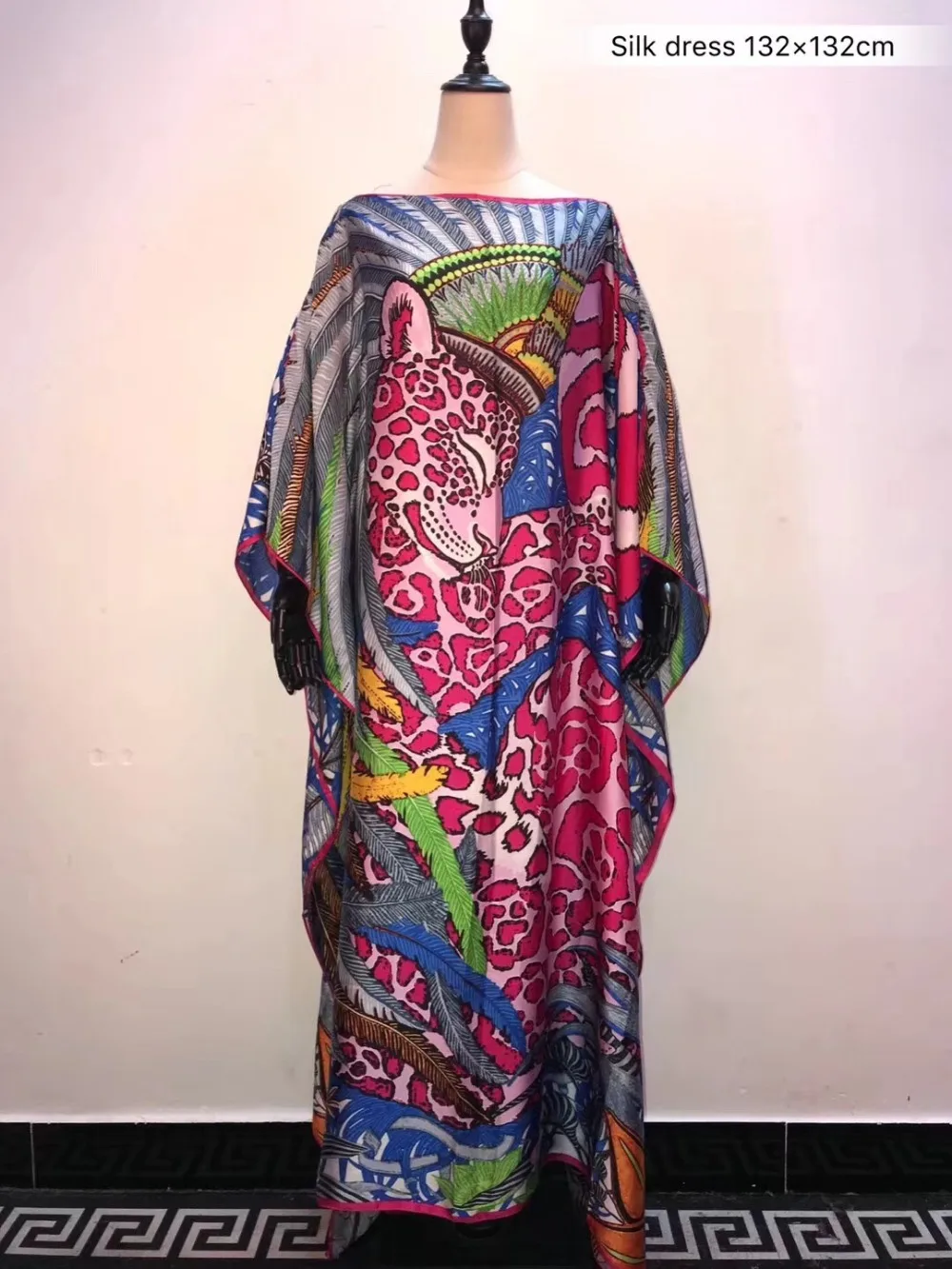 Новинка, модное современное шелковое платье-кафтан, размер 132 см х 132 см, итальянский Шелковый кафтан, женское платье, африканские платья для женщин