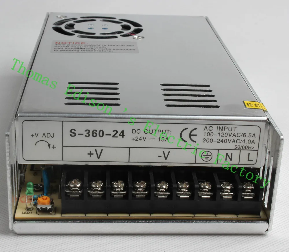 High Quality Power Supply 24V 360W AC to DC Power Supply AC DC Converter S 360 24in Switching