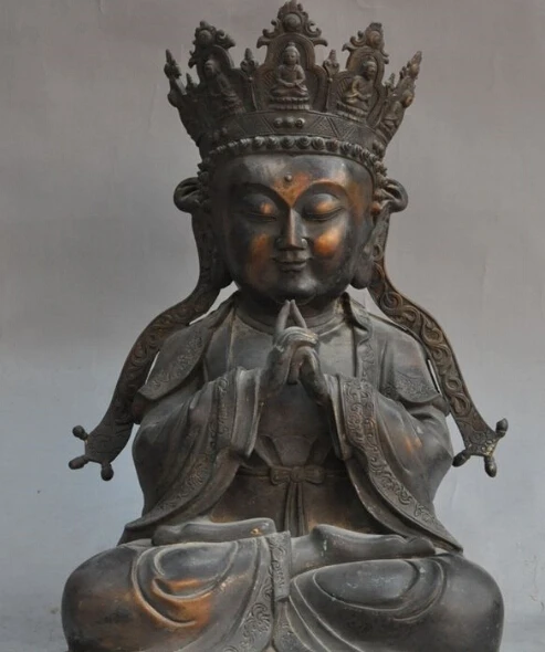 

S0321 tibet buddhism pure bronze Tantra Shakyamuni Shakyamuni Tathagata buddha statue