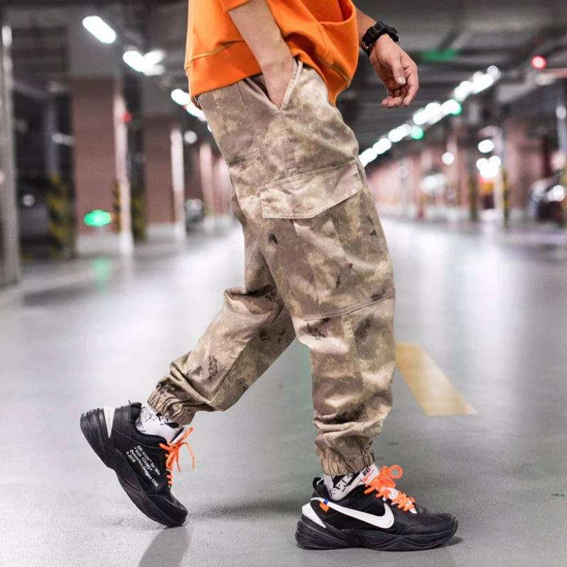 2019 Men Jogger Camouflage Summer Autumn Hip Hop Sweatpants Pants Men Harajuku Pockets Tactical Pants Overalls Casual Streetwear