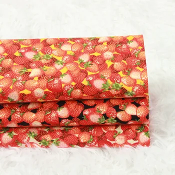 

half yard thicken cotton fabric with fruit strawberry print, handmade DIY bag mouth gold package garment tissue 100% cotton B426